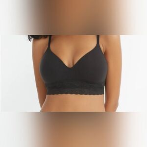 Natori 36D Black Bliss Perfection Contour Soft Cup Lace Bralette Women's Bra